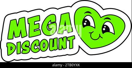 Mega-Rabatt, Werbeangebote für Produkte Stock Vektor