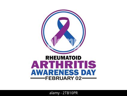 Rheumatoid Arthritis Awareness Day Vektor Illustration. Februar 02. Geeignet für Grußkarten, Poster und Banner. Stock Vektor