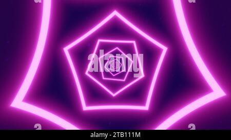 Animierter Tunnel-Hintergrund in pentagon-Form Stockfoto