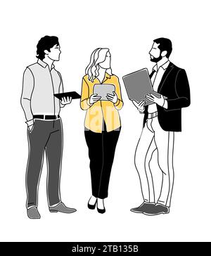 Teamarbeit Geschäftsleute Vektor isoliert auf weiß Stock Vektor