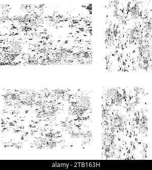 Flecken von Rost auf Metall Grodge Textur Hintergründe Set Grunge Vektor Hintergrund Textur Set. Transparente strukturierte Rahmen mit Staub, Kratzer, schmutzig, Di Stock Vektor