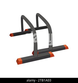 Paralletten-Vektordarstellung. CrossFit Objektgruppe. Fitnessgeräte in flachem Design. Kollektion zum Thema Sport. Ideal für Sportführer Stock Vektor
