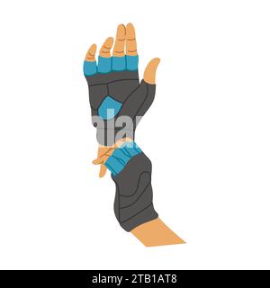 Vektor-Illustration für Sporthandschuhe. CrossFit Objektgruppe. Fitnessgeräte in flachem Design. Kollektion zum Thema Sport. Ideal für Sportführer Stock Vektor