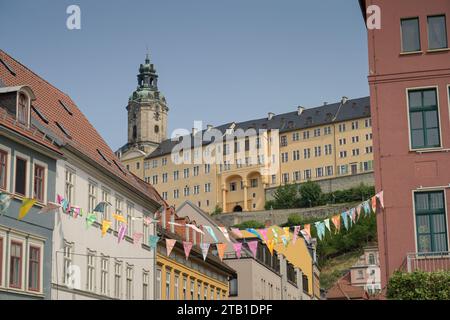 Heidecksburg, Altbauten, Markt, Altstadt, Rudolstadt, Thüringen, Deutschland *** Heidecksburg, Altbauten, Markt, Altstadt, Rudolstadt, Thüringen, Deutschland Stockfoto