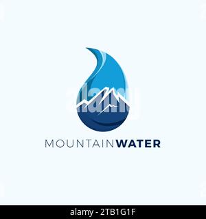 Mountain Water Logo. Vektor-Illustration des Berges Stock Vektor