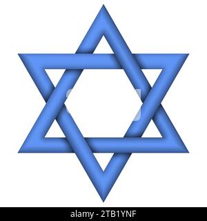 Star of David Schild. Religiöses Symbol des Judentums. Jüdisches Kulturzeichen. Vektorabbildung. Eps 10. Stock Vektor