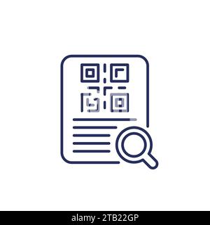 Symbol für Dokument mit qr-Code-Zeile Stock Vektor