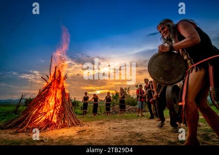 Gong-Festival der Banaren in Kontum Stockfoto