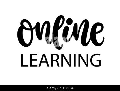 Online-Lern-Fernunterricht Schriftzug Stock Vektor