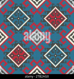 Traditionelle georgische Volkskunst Stickerei Vektor-Muster Stock Vektor