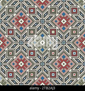 Traditionelle georgische Volkskunst Stickerei Vektor-Muster Stock Vektor