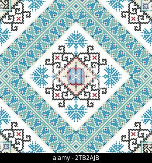 Traditionelle georgische Volkskunst Stickerei Vektor-Muster Stock Vektor