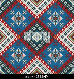 Traditionelle georgische Volkskunst Stickerei Vektor-Muster Stock Vektor