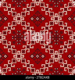 Traditionelle georgische Volkskunst Stickerei Vektor-Muster Stock Vektor