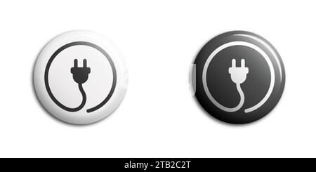Plug-in, elektrisches Symbol Logo für den Stecker des elektrischen Kabels. Vektorabbildung Stock Vektor