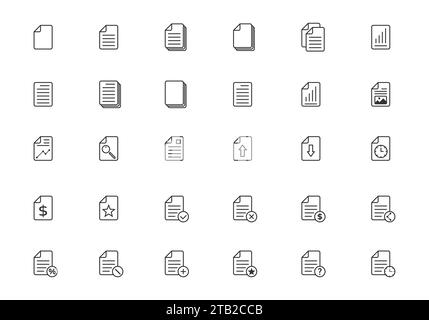 Dokumentsymbole festgelegt. Papiersymbol. Dokumentsymbol. Vektorabbildung Stock Vektor