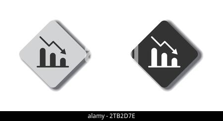 Symbol „Grafik nach unten“. Pfeil nach unten zeigt Krise. Vektorabbildung Stock Vektor