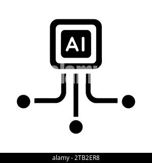 Symbol für AI-Prozessor. KI-Prozessor Mini-Symbol in flacher Ausführung isoliert. Vektorabbildung Stock Vektor