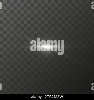 Helle Sterne, Blendlichteffekte, glänzende Leuchtelemente auf transparentem Hintergrund. Vektor isoliert Spezialeffekte Stock Vektor