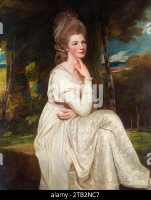 Lady Elizabeth Stanley (1753–1797), Countess of Derby, Porträtgemälde in Öl auf Leinwand von George Romney, 1776-1778 Stockfoto