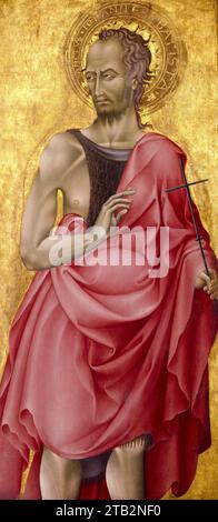 Giovanni di Paolo, Hl. Johannes der Täufer, Temperafarbengemälde auf Tafel mit Blattgold, 1433-1442 Stockfoto