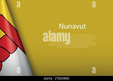 3D-Flagge Nunavut, Bundesstaat Kanada, isoliert auf Hintergrund mit Copyspace Stock Vektor