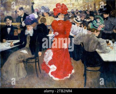 Henri Evenepoel Gemälde, im Café d’Harcourt in Paris, Öl auf Leinwand, 1897 Stockfoto