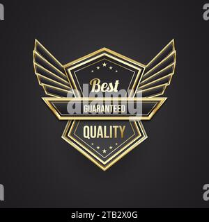Bestes Qualitätsabzeichen mit eleganten Konzepten in Schwarz und Gold Stock Vektor