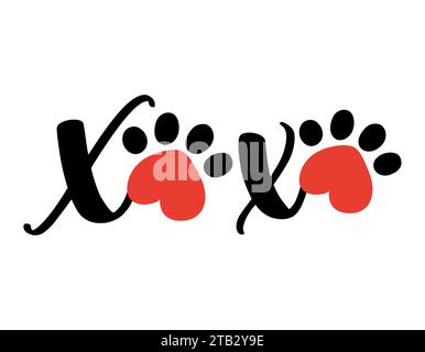 XOXO (Umarmungen und Küsse) - entzückende Kalligraphie Phrase für Valentinstag. Handgezeichnete Schriftzüge für schöne Grußkarten, Einladungen. Gut für T-Shirt Stock Vektor