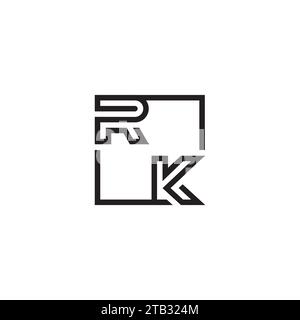 Die ersten Logobuchstaben von RK in hochwertigem, professionellem Design, die auf allen Druckmedien gut gedruckt werden können Stock Vektor