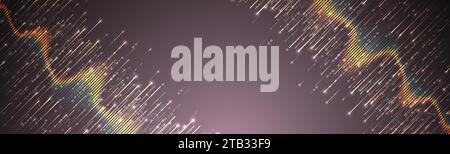 Technologischer Hintergrund. Big-Data-Konzept. Binärer Computercode. Handgezeichnete Vektorgrafik. Stock Vektor