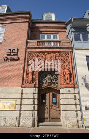 Volksbank, ehemals Gebäude Vorschuss Verein, Kirchstraße, Altstadt, Bad Segeberg, Schleswig-Holstein, Deutschland Stockfoto