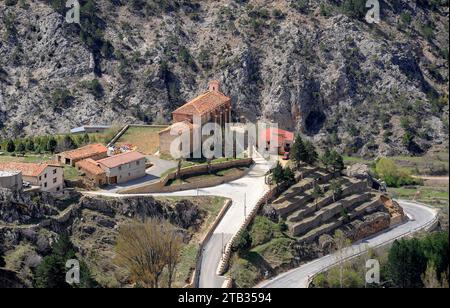 Linares de Mora, Santa Lucia Eremitage. Gudar-Javalambre, Provinz Teruel, Aragonien, Spanien. Stockfoto