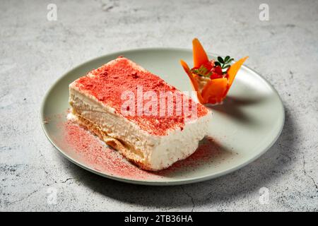 Ein Stück Moussekuchen, Schokoladenkuchen Stockfoto