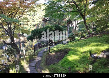 Oyakuen Garten in Aizuwakamatsu, Fukushima, Japan Stockfoto