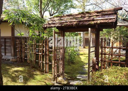 Japanischer Teestube Garten von Tsurugajo Castle in Aizuwakamatsu, Fukushima, Japan Stockfoto