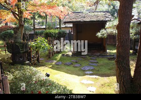 Japanischer Teestube Garten von Tsurugajo Castle in Aizuwakamatsu, Fukushima, Japan Stockfoto