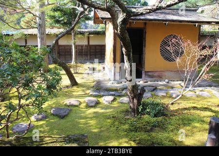 Japanischer Teestube Garten von Tsurugajo Castle in Aizuwakamatsu, Fukushima, Japan Stockfoto