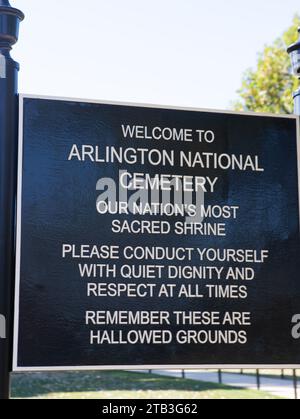 Der Arlington National Cemetery ist einer von zwei Friedhöfen im United States National Cemetery System, die von der United States Army unterhalten werden. Stockfoto