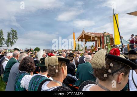 133. Gautrachtenfest des Gauverbandes I (Bayerischer Trachtenverband) D'Raschenberger Teisendorf Festsonntag Stockfoto