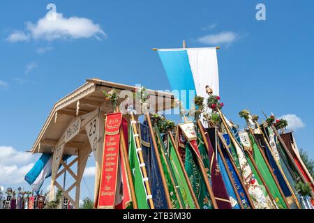 133. Gautrachtenfest des Gauverbandes I (Bayerischer Trachtenverband) D'Raschenberger Teisendorf Festsonntag Stockfoto