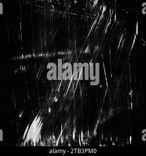 Grunge Schwarz-Weiß Urban Vektor Textur Vorlage. Dunkle Chaotisch Staub Overlay Distress Hintergrund. Leicht Zu Erstellen Abstrakt Gepunktet, Zerkratzt, Vintage Stockfoto