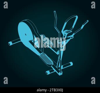 Stilisierte Vektordarstellung einer elliptischen Maschine Stock Vektor