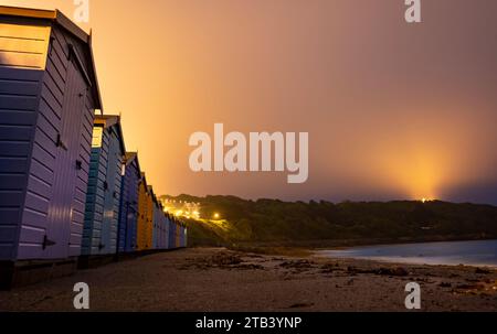 Langzeitfotografie in Falmouth Cornwall bei Castle und Gyllyngvase Beach. Stockfoto