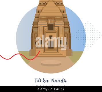 TeLi ka Mandir - Telika Tempel - Gwalior - Stock Illustration als EPS 10 Datei Stock Vektor