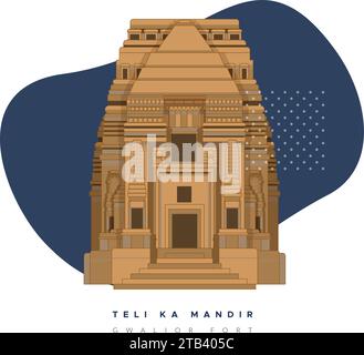 TeLi ka Mandir - Telika Tempel - Gwalior - Stock Illustration als EPS 10 Datei Stock Vektor