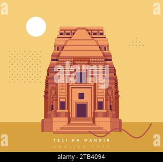 TeLi ka Mandir - Telika Tempel - Gwalior - Stock Illustration als EPS 10 Datei Stock Vektor