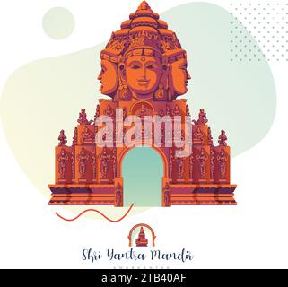 Amarkantak Shri Yantra Tempel - Madhya Pradesh - Stock Illustration als EPS 10 Datei Stock Vektor