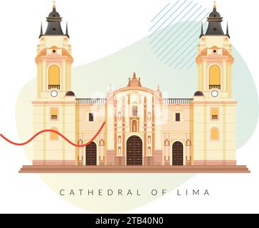 Die Basilika Metropolitan Cathedral von Lima und Primat von Peru – Stockbild als EPS 10 Datei Stock Vektor