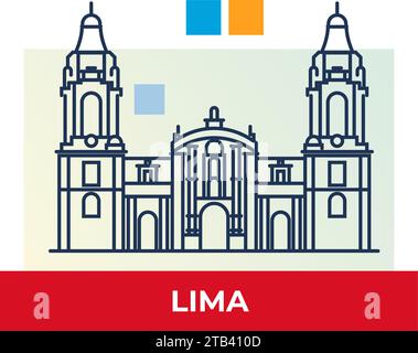 Die Basilika Metropolitan Cathedral von Lima und Primat von Peru – Stockbild als EPS 10 Datei Stock Vektor